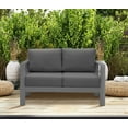 thumbnail image 6 of Superjoe Outdoor 2-Seat Patio Aluminum Loveseat Sofa Couch Furniture with Light Grey Cushions, Grey, 6 of 12