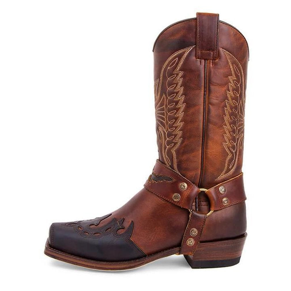 Men's buckle caved cowboy boots Clearance