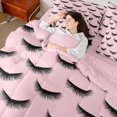 thumbnail image 4 of Castle Fairy Elegant Glitter Eyelash Bedding Comforter Set 7 Pieces for Teens Girls,Bling Makeup Full Bedding Set Lightweight,Black Pink Fitted Sheet Flat Sheet,Breathable Home Decor,Reversible, 4 of 8