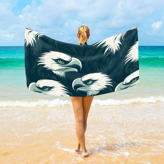 Ryvnso Eagles Pattern Beach Towel Quick Dry Swimming Yoga Beach Towels Large Sand Free Microfiber Towel 31"W x 71"L