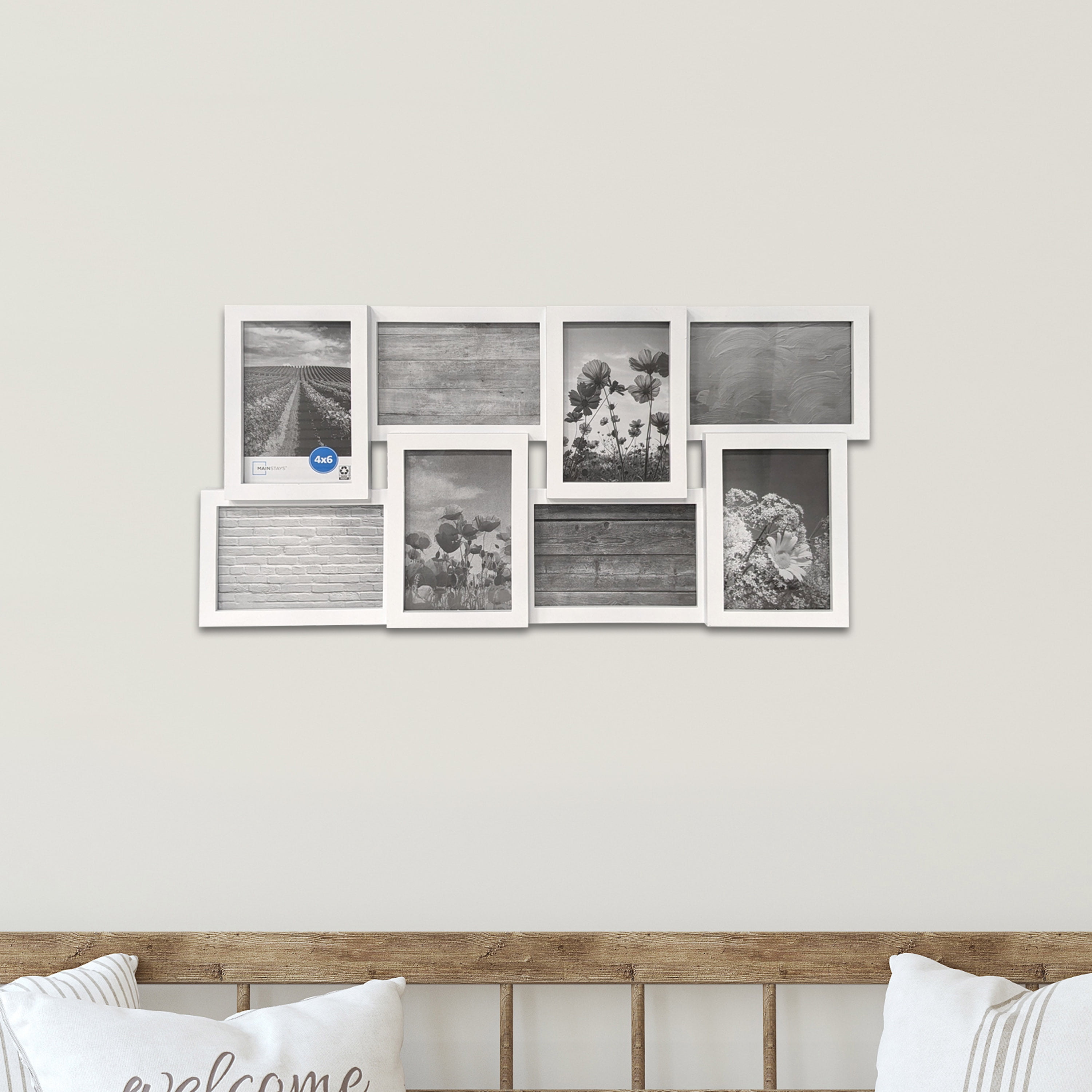 Mainstays – 4x6 Picture Frame – White Gallery 8 Photo Linear Program Wall Photo Frame