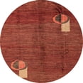 thumbnail image 1 of Ahgly Company Machine Washable Indoor Round Abstract Grapefruit Red Area Rugs, 3' Round, 1 of 7