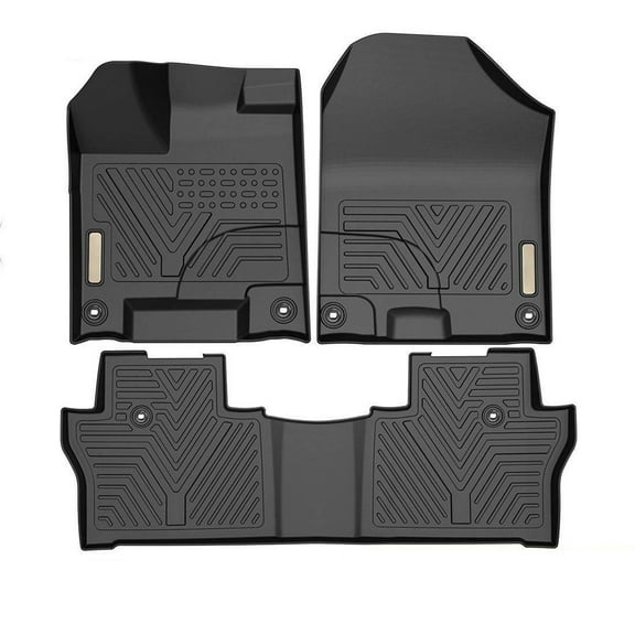 RVNI TPE Rubber Front and Rear for 2016-2022 Honda Pilot Floor Mats Set,1st & 2nd Row All-Weather Protection