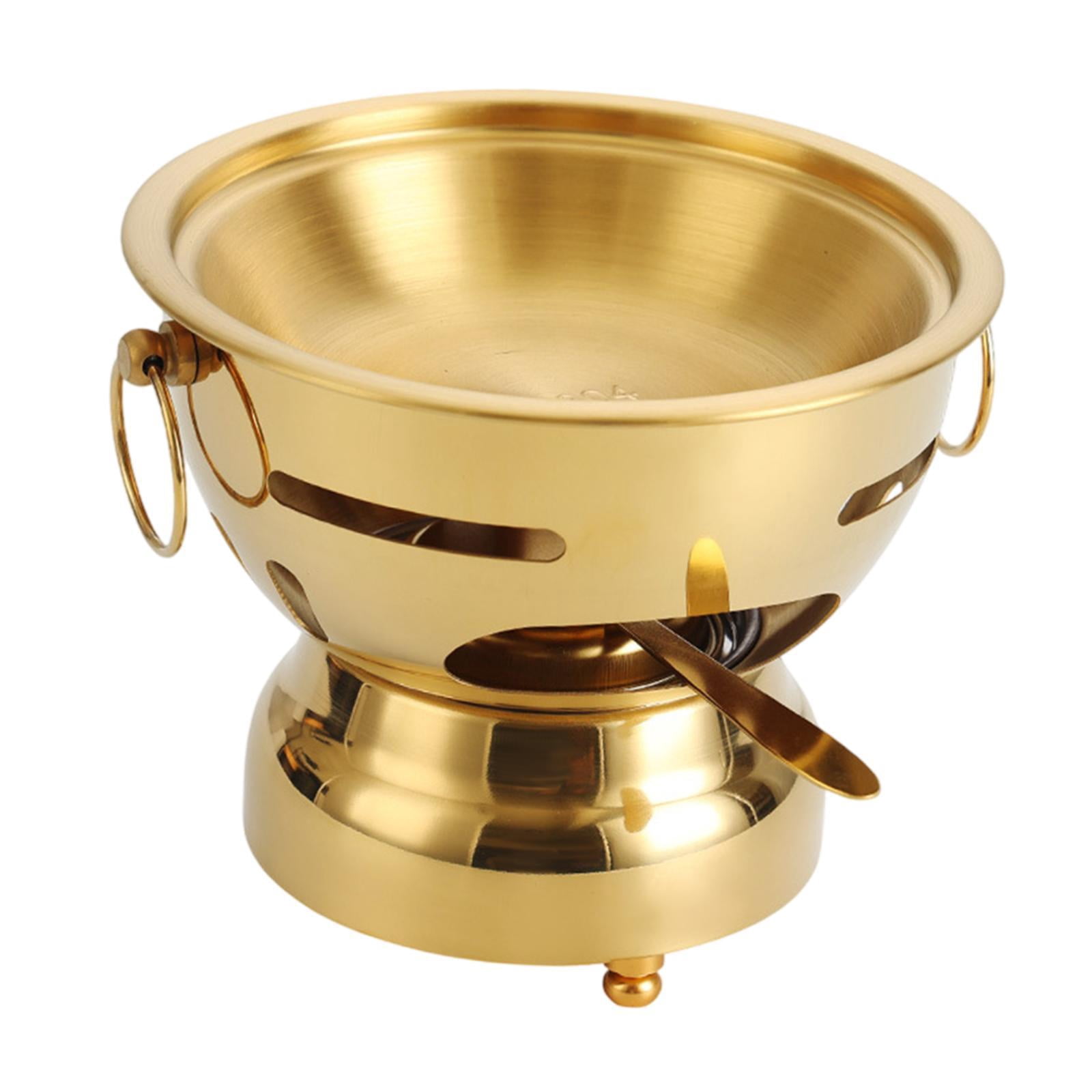 Fancyes Shabu Hot Pot Single Person Hotpot Portable Stockpot for Parties Home Picnic Gold