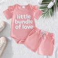 thumbnail image 2 of Ymyiu Spring Newborn Girl Clothes Newborn Infant Baby Girl Clothes Romper Shorts Set Floral Summer Outfits Cute Baby Clothes Girl 0 3 Months (Pink,0-3 Months), 2 of 5