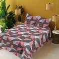 thumbnail image 2 of Ambesonne Daisy Fitted & Flat Sheet with Sham 3 Pcs Set, Springtime Chamomile Pattern, Twin, Pastel Pink and Sea Blue, 2 of 5