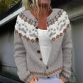 thumbnail image 2 of Arlun Fair Isle Sweater Cardigans for Women 2025 Winter Ethnic Vintage Argyle Button down Knit Outwear Colorful Boho Icelandic Long Sleeve Loose Winter Warm Jumpers Coat Light Gray XXXXXL, 2 of 4