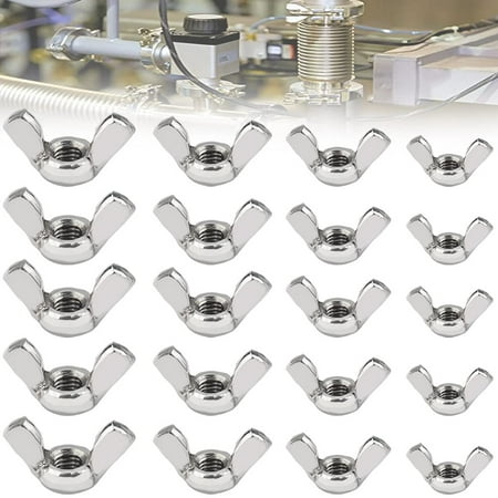

80 Pieces Wing Nut M6 Stainless Steel Wing Nut High Quality Hand Lathe Nut Rustproof Butterfly Nut Wing Nuts Kit for Mechanical Devices Electronic Devices Communication Devices