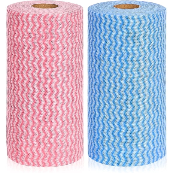 Reusable Household & Kitchen Wipes, Disposable Cleaning Cloths, Wash Rags in 2 Rolls of 80 Sheets (8*3in)