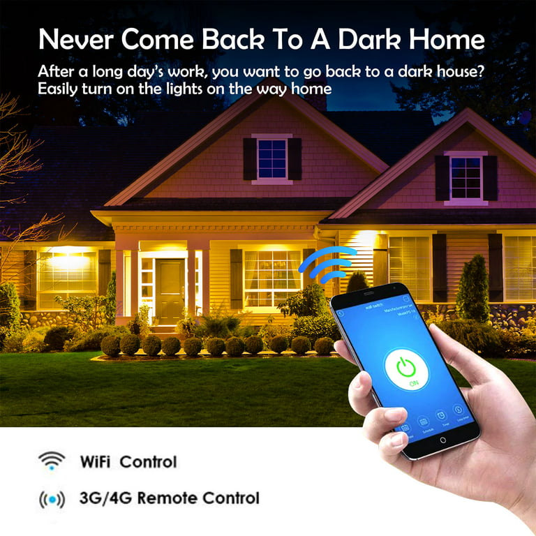 COLOROCK Smart WiFi Light Switch, RF Wireless Remote Control Switch Kit,APP  & 433MHz, Compatible with Alexa/Google Home,Voice Control,Timer