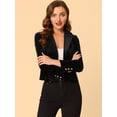 thumbnail image 4 of INSPIRE CHIC Chaqueta De Traje De Oficina De Negocios Con Solapa Y 1 Botón De Terciopelo Para Mujer Negro L, 4 of 6