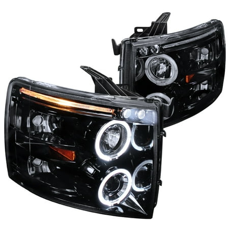 - Spec-D Tuning Piano 2007-2012 Silverado Halo Projector Led Headlights 07 08 09 10 11 12 (Left + Right)