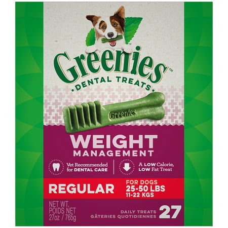 GREENIES Weight Management Regular Size Natural Dental Dog Treats, 27 oz.