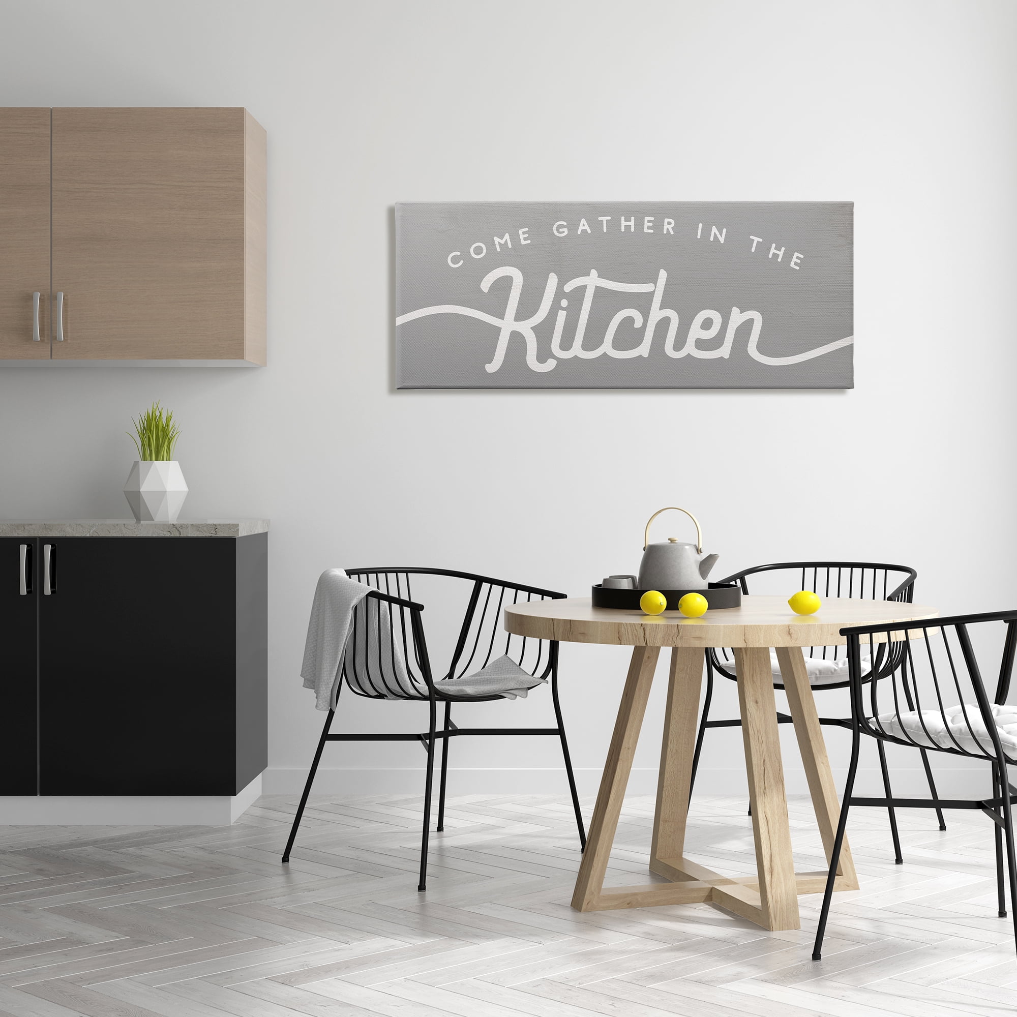 Stupell Industries Gather in the Kitchen Sign Rustic Family Phrase, 20 x 48, Design by Daphne Polselli