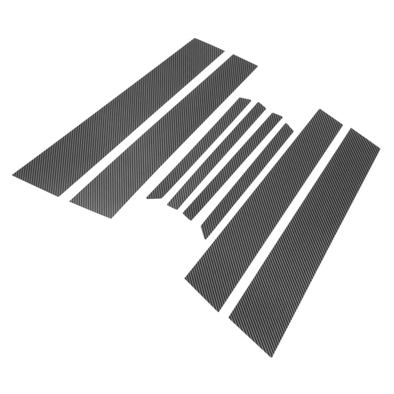 Unique Bargains 8 Pcs Door Pillar Window Trim for Honda Civic 12-15 Carbon Fiber Pattern Black