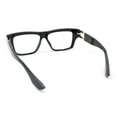 thumbnail image 4 of Luxury Narrow Rectangle Designer Style Horn Rim Clear Lens Fashion Glasses Shiny Black, 4 of 4