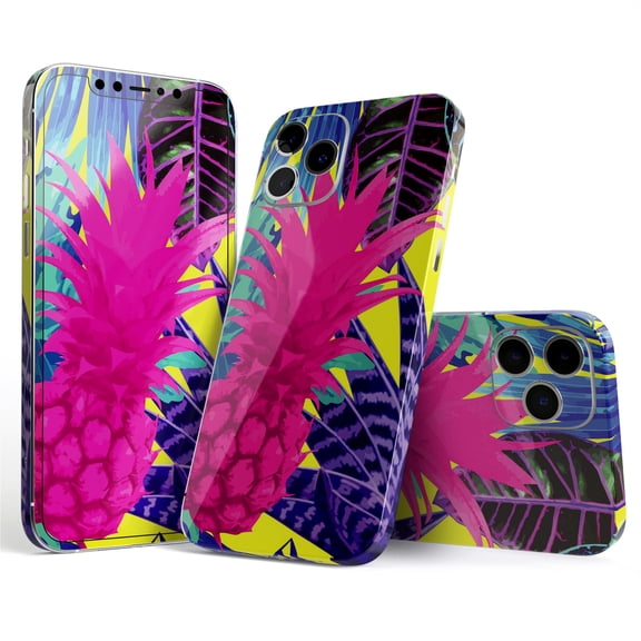 DesignSkinz Hype Flourescent Summer Pineapple Pattern Full-Body Skin Decal Wrap Cover for iPhone 16