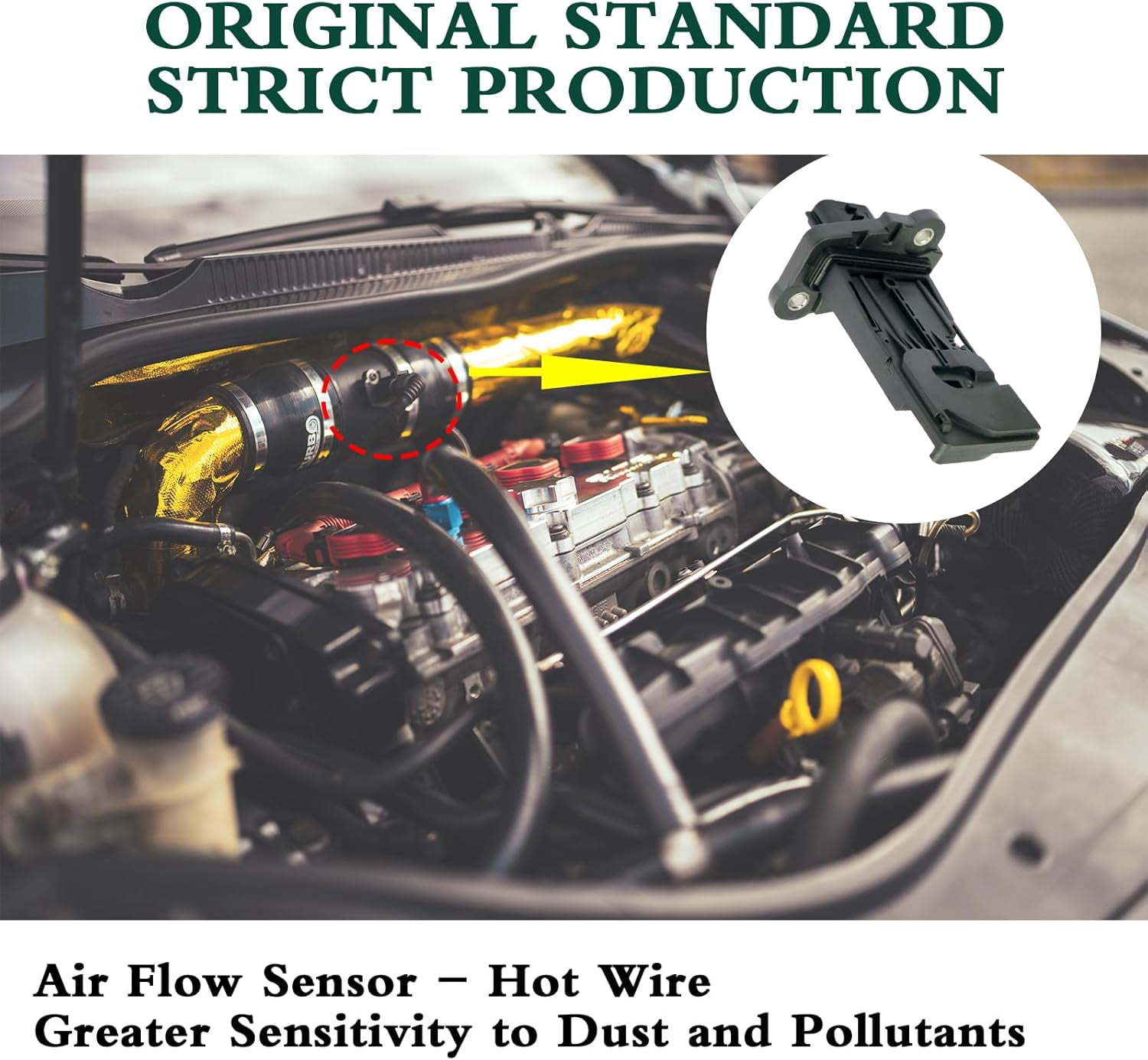 FTMUKF 22680-3VA0A Mass Air Flow MAF Sensor for 2015-2018 Nissan Altim, 2016 Maxima 2015-2018 Murano, 2016 Pathfinder, 2015-2017 Quest 3.5L V6 Gas, 2014-2016 Rogue 2.5L L4 Gas, MAF0123