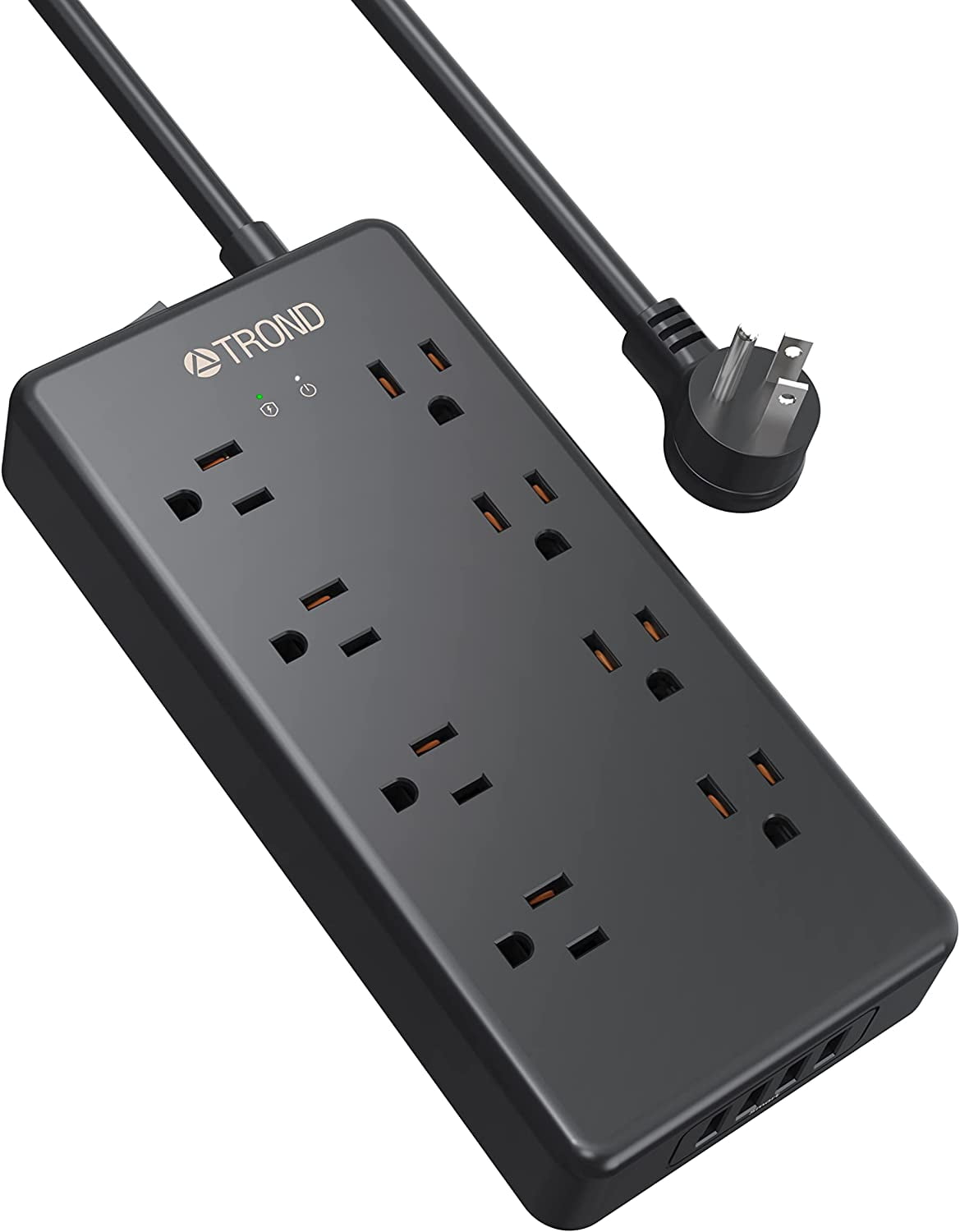 TROND Surge Protector Power Strip with USB, 5ft Long Extension Cord for