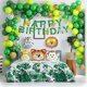 thumbnail image 3 of Toddler Jungle Theme Balloon Arch Kit for 2 Year Old Baby Boy Girl, Green Happy Birthday Banner Balloons Garland, Safari - 64pcs, 3 of 4