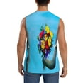 thumbnail image 4 of Balery Elephant Trunk Couple Flowers Men's Sleeveless Muscle Shirts Workout Tank Top, Moisture Wicking, Odor Protection-Medium, 4 of 8