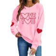 thumbnail image 2 of BLTIBY Valentine Shirts for Women Love Heart Graphic Sweater Long Sleeve Round Neck Pullover Blouse Fashion Casual Valentines the Day Tops Pink XL, 2 of 9