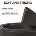 thumbnail image 4 of Mens Belts Leather Belt with Alloy Single Prong Buckle 1 1/2" width Casual Work Dress Belt for Men, Black, X25013, 4 of 6