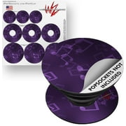 Decal Style Vinyl Skin Wrap 3 Pack for PopSockets Bokeh Music Purple (POPSOCKET NOT INCLUDED) by WraptorSkinz