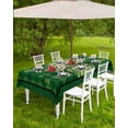 thumbnail image 4 of Fsddascl St. Patrick's Day Outdoor Tablecloth - 60x120 Inch Rectangle Dining Table Cover, Dark Green Lucky S Botanical Waterproof Outdoor Table Cloth with Umbrella Hole & Zipper for Picnic/Patio, 4 of 7