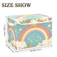 thumbnail image 5 of Yayeee Collapsible Cube Storage Bin with Lid Fabric Closet Decorative Basket with Handles, Retro Beige Rainbow, 5 of 7