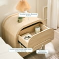 thumbnail image 3 of Walker Edison Modern Curved Wood 2 Drawer Nightstand, Coastal Oak, 3 of 14