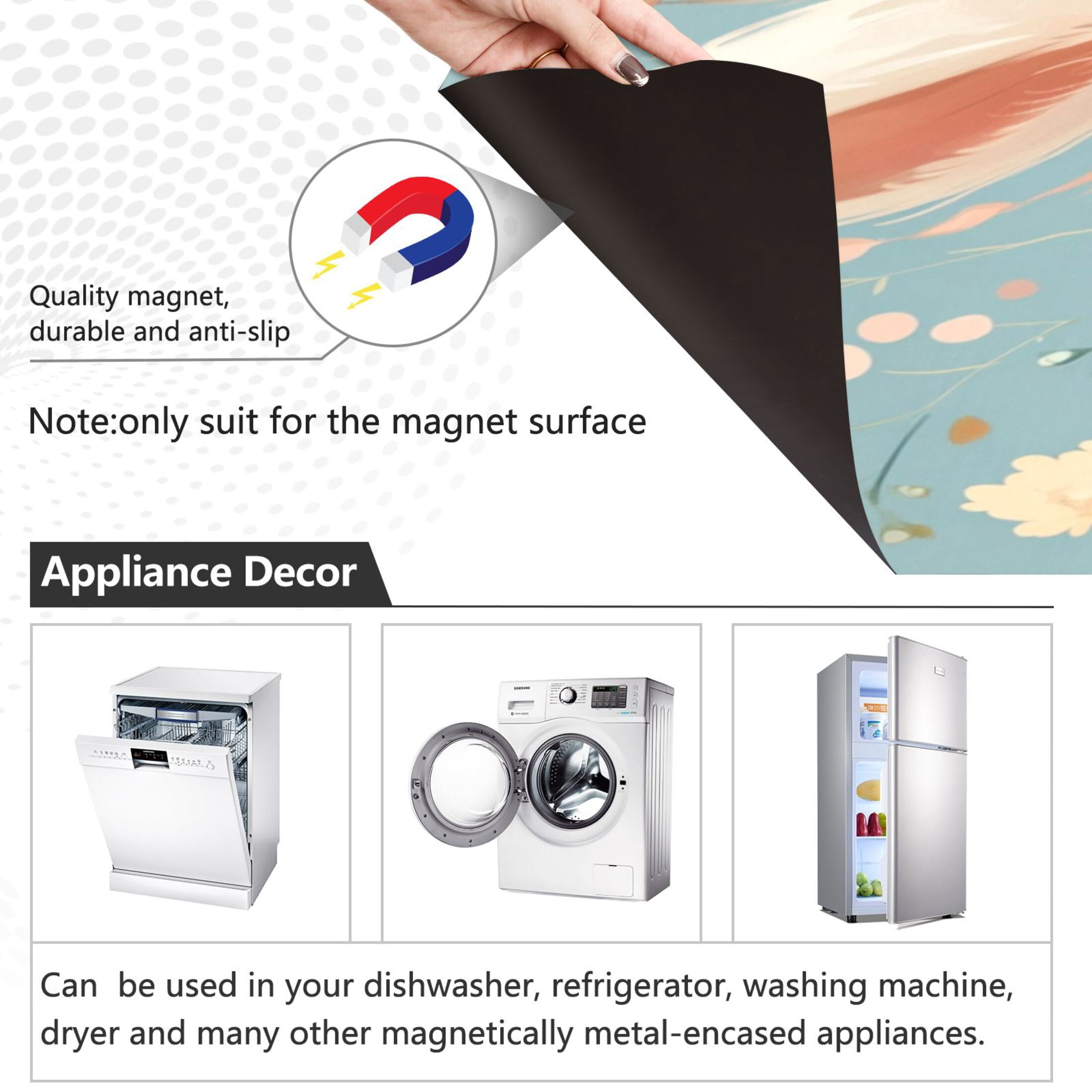 Dishwasher Magnetic Sticker 23x26 Inch Refrigerator Magnetic Sticker Washing Machine Magnetic Sticker Kitchen Panel Magnetic Sticker Home Decor A Cartoon Rabbit