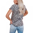 thumbnail image 5 of Monfince Women's Casual Tops Short Sleeve V-Neck Leopard Print Shirts Loose Blouse Basic Tee T-Shirt, 5 of 5