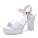 thumbnail image 1 of Hebilla de tacón grueso de estilo coreano de verano con sandalias de Boca de pescado zapatos de mujer de plataforma de tacón ultraalto impermeables, 1 of 6