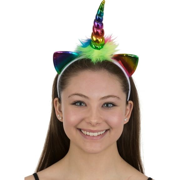 Metallic Rainbow Unicorn Headpiece Costume Accessory