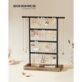thumbnail image 2 of Organizador de joyas SONGMICS, soporte para pendientes de 4 niveles, color madera, 2 of 7