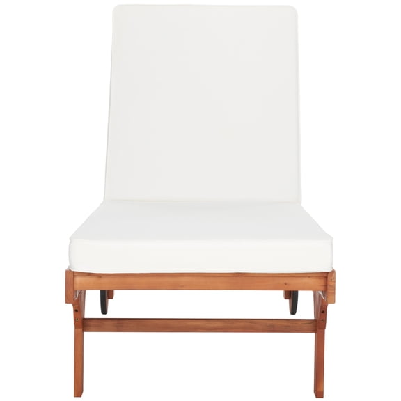 SAFAVIEH Newport Outdoor Patio Chaise Lounge Chair, Natural/Beige