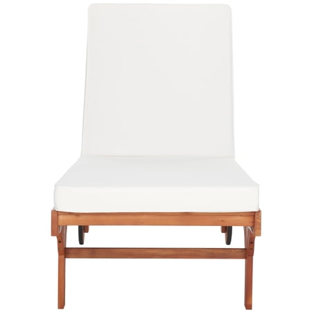 SAFAVIEH Newport Outdoor Patio Chaise Lounge Chair, Natural/Beige