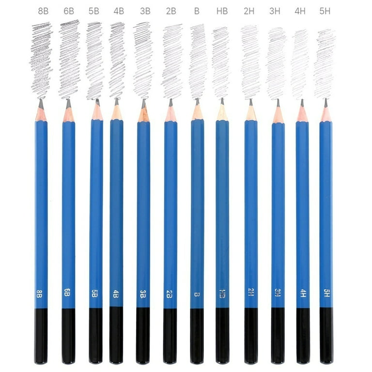Bulew Professional Drawing Pencil Kit With Sketch Charcoal Art And Bag 50pcs
