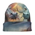thumbnail image 7 of Xecao White And Red Storm Dragon Print Beanie Knitted Hat for Men Women, Winter Fashion Knit Cuffed Caps Unisex, 7 of 7
