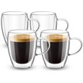 thumbnail image 1 of czcpp-Double Paroi Tasses à Café en Verre, 350ml Tasse à Café en Verre, Ensemble de 4 Tasses à Cappuccino avec Poignée, Tasse à Espresso Latte Isolée (12oz), 1 of 4