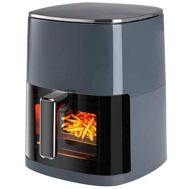 Freidora de aire OLIXIS 6QT 12 en 1 con ventana, gris
