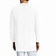 thumbnail image 3 of Sevevn Man Fashion Long Sleeve Leisure Outerwear Long Coat Jackets Casual Outwear Rollbacks White XXL, 3 of 5