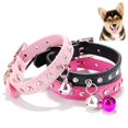thumbnail image 3 of POINTERTECK Adjustable Pet Dog Crystal Rhinestone Bell Collar Soft Faux Leather Neck Strap, 3 of 7