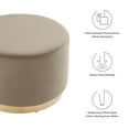 thumbnail image 6 of Ottoman Accent Chair, Taupe Gray Natural, Velvet, French Living Lounge Cafe Lobby Hospitality Restaurant, Modern Contemporary Boutique HB36592, 6 of 8