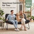 thumbnail image 5 of RADIATA Double Papasan Chair Outdoor Indoor, 2-Person Oversized Wicker Loveseat with 5.5" Thick Cushion, Patio Lounge Chair for Porch, Balcony, Sunroom, Dark Gray, 5 of 8