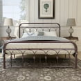thumbnail image 3 of alazyhome Queen Platform Metal Bed Frame, Easy Assembly, Brown, 3 of 6