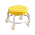 thumbnail image 4 of Taburete bajo con ruedas y poleas, pequeño, redondo y giratorio 360 degree amarillo, 4 of 9