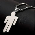 thumbnail image 3 of Stainless Steel Pendant Necklace, Necklace, Stainless Steel Couple Pendant Necklace, Silver, 1pc, 3 of 3
