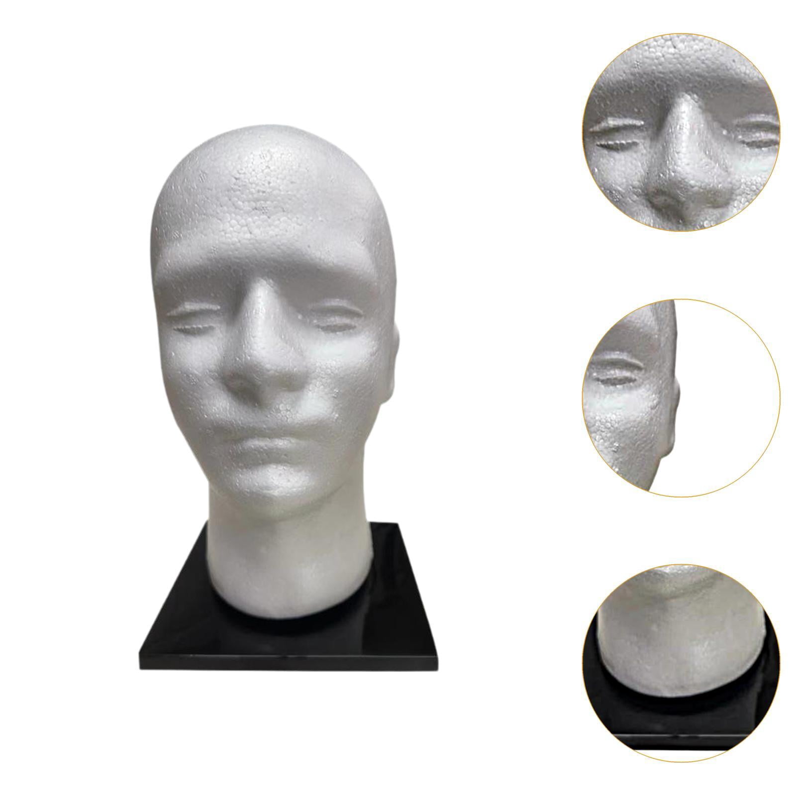 TOOYFUL Foam Mannequin Head,Glasses Hat Display Holder,Lightweight Hairpiece Stand,Manikin Head for Headphone,Home Styling,Barbershop male